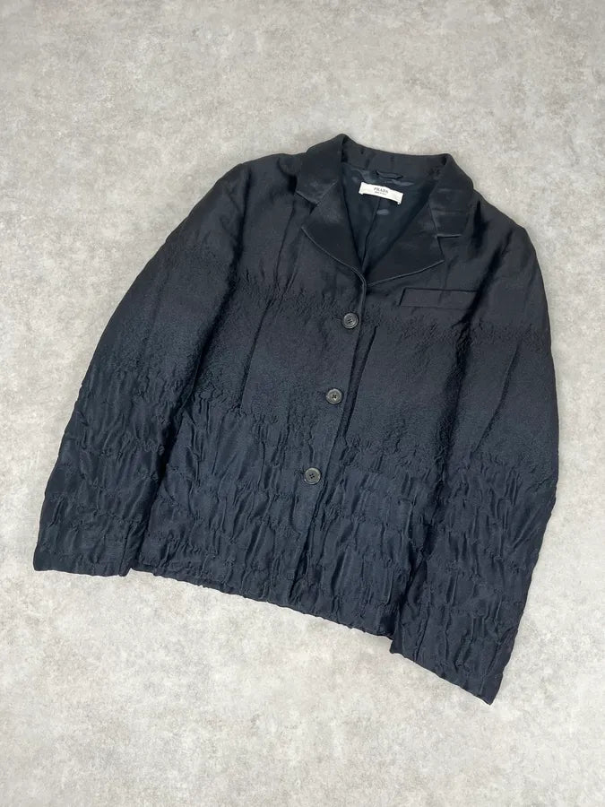 FW2007 Prada Black Plissed Blazer Jacket hmvLNzi 4