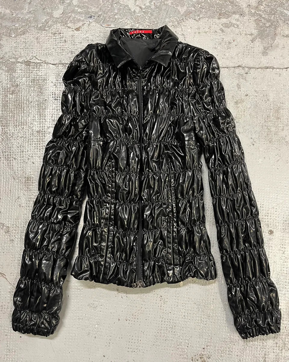 SS2007 Prada Black Reflectible Puffer Jacket KmgAtwq 1