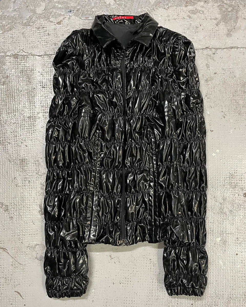 SS2007 Prada Black Reflectible Puffer Jacket KmgAtwq 3
