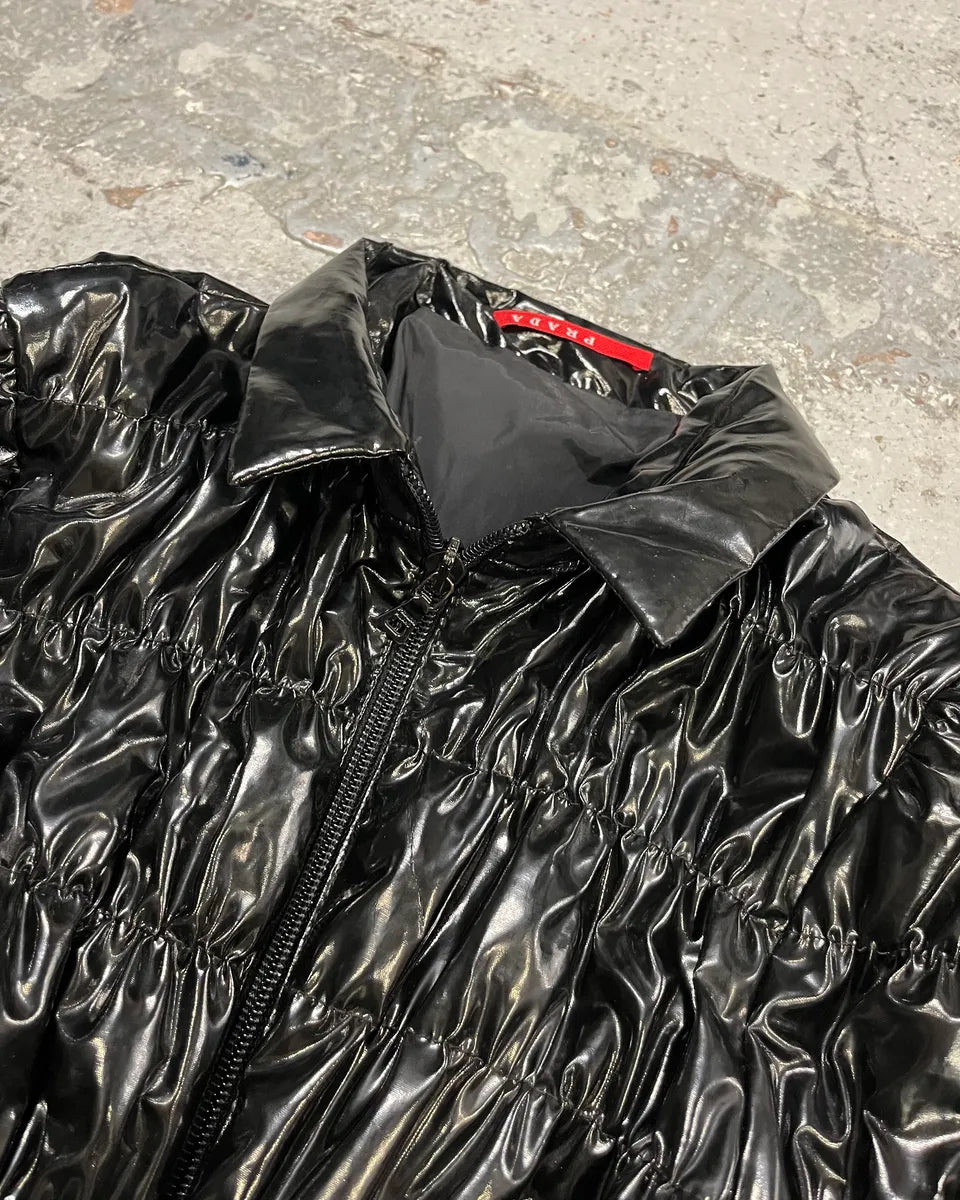 SS2007 Prada Black Reflectible Puffer Jacket KmgAtwq 4