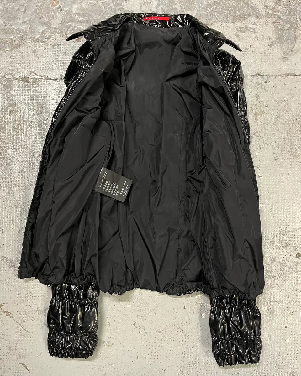 SS2007 Prada Black Reflectible Puffer Jacket KmgAtwq 7