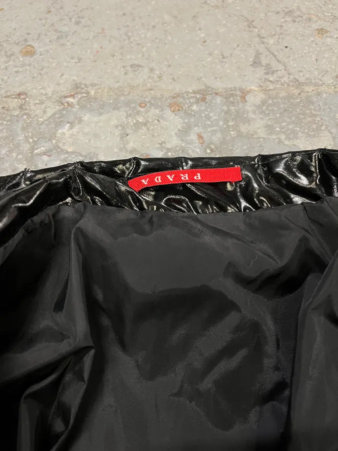 SS2007 Prada Black Reflectible Puffer Jacket KmgAtwq 8