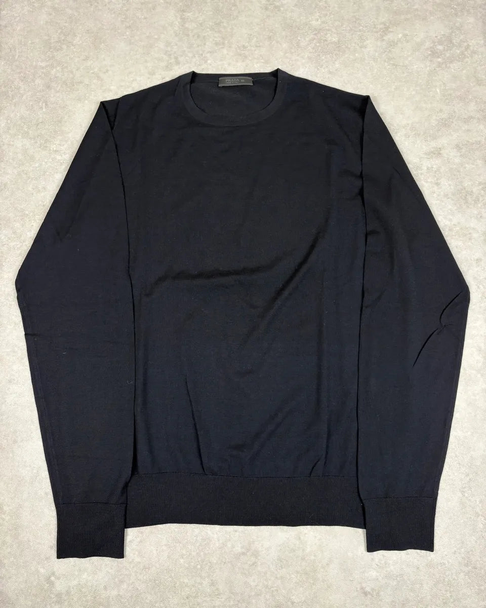 SS2007 Prada Black Wool Sweater ZoRbMJI 0