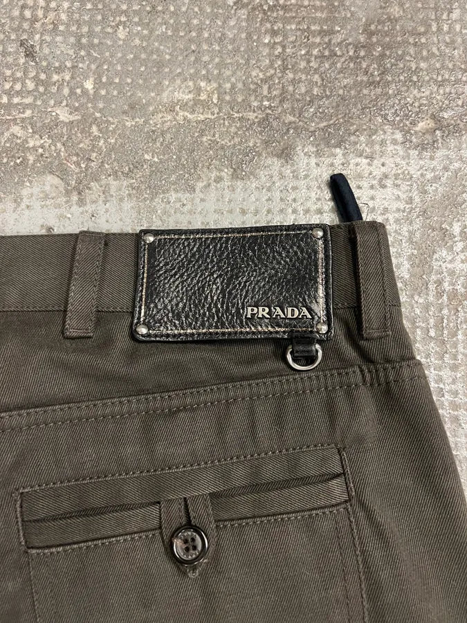 SS2007 Prada Cozy Straight Brown Pants (M) 3