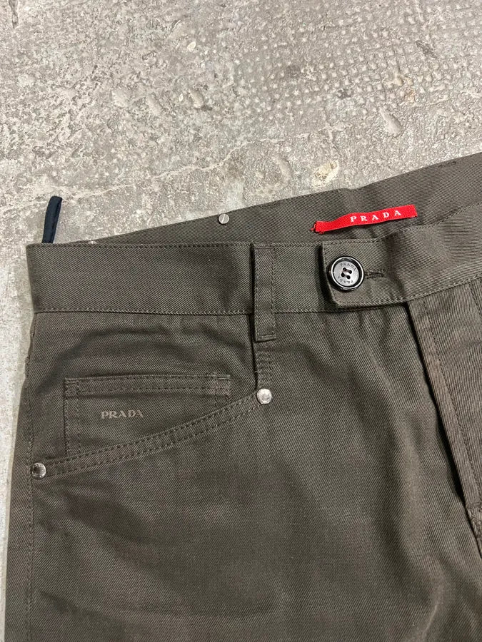 SS2007 Prada Cozy Straight Brown Pants (M) 4