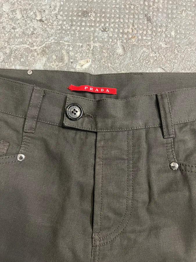 SS2007 Prada Cozy Straight Brown Pants (M) 5