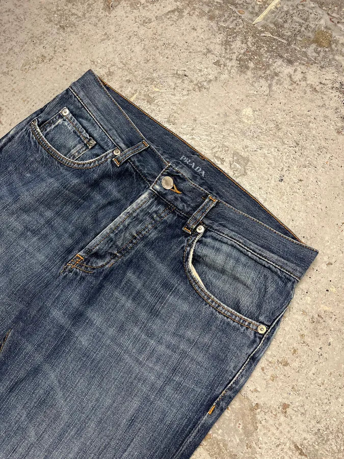 SS2007 Prada Faded Blue Denim Jeans kbSVHkx 5