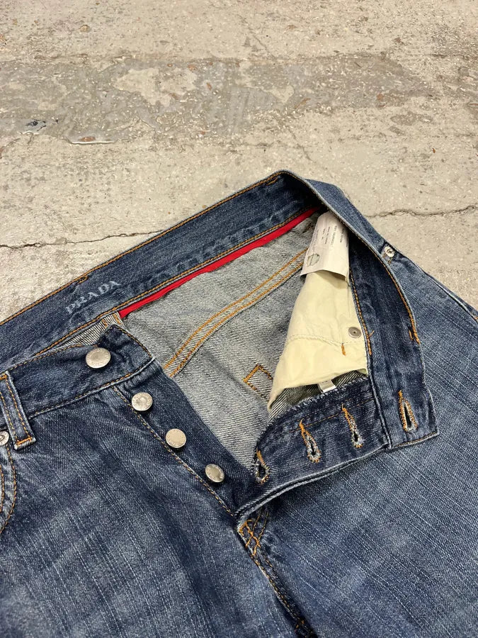 SS2007 Prada Faded Blue Denim Jeans kbSVHkx 9