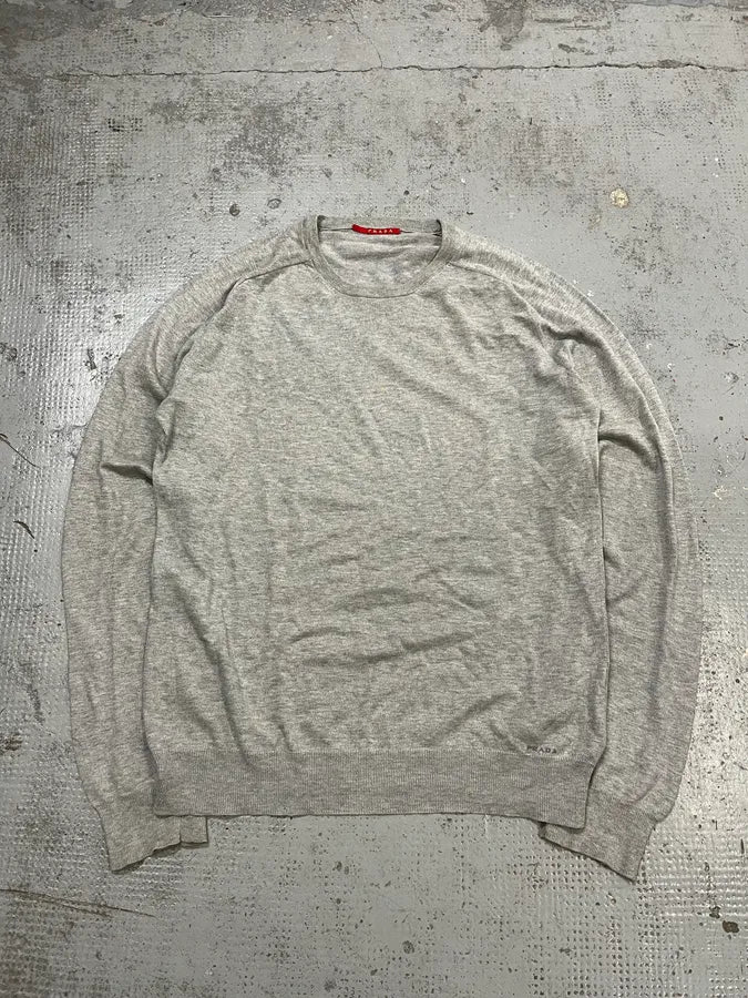SS2007 Prada Grey Minimalist Sweater qzGaKSK 0