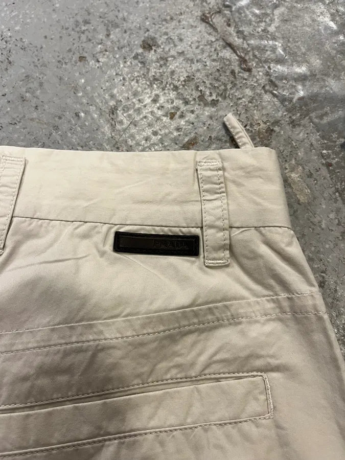 SS2007 Prada Light Beige Simple Shorts NbxzMys 7