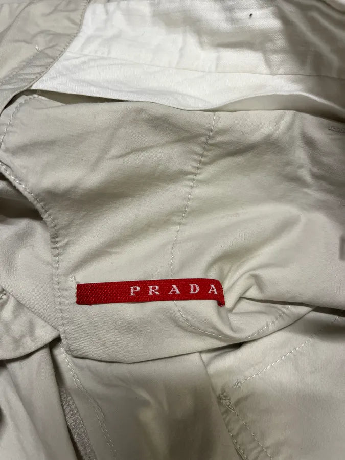 SS2007 Prada Light Beige Simple Shorts NbxzMys 8