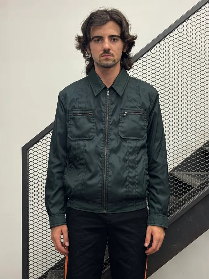 SS2007 Prada Fir Green Nylon Cargo Light Jacket JBwpLEO 1