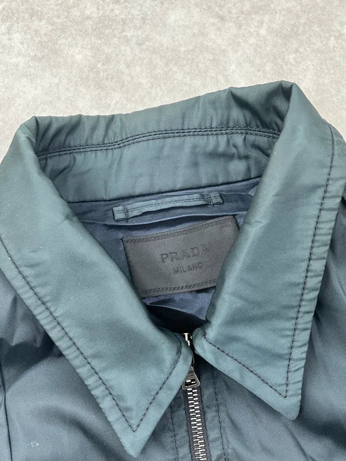 SS2007 Prada Fir Green Nylon Cargo Light Jacket JBwpLEO 8