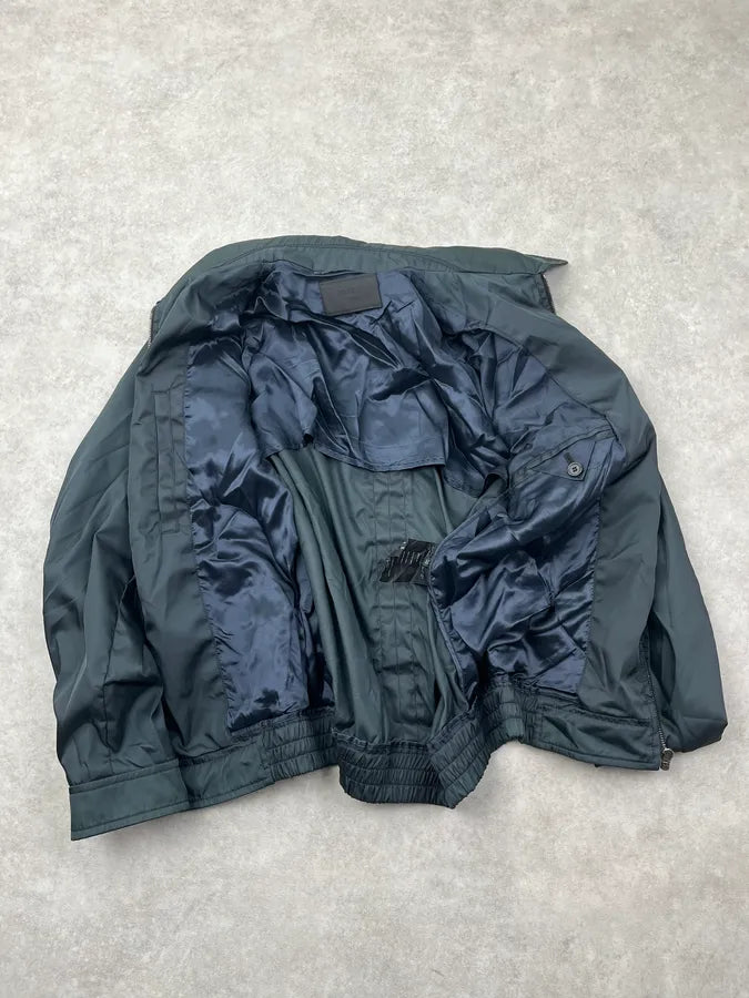 SS2007 Prada Fir Green Nylon Cargo Light Jacket JBwpLEO 7