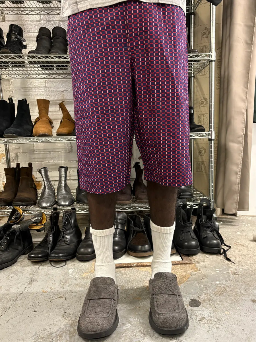 SS2007 Prada Red & Navy Checkered Shorts guizsFU 0