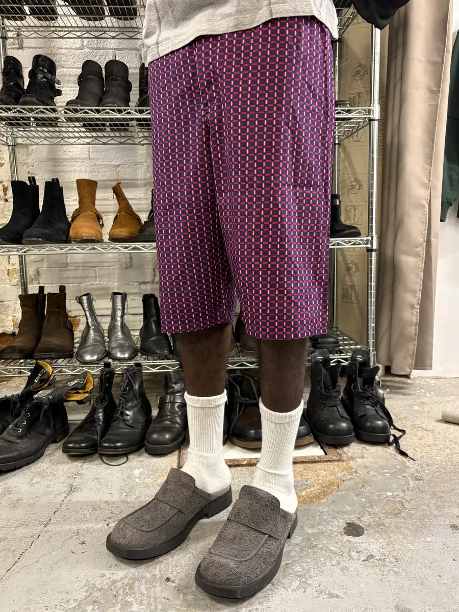 SS2007 Prada Red & Navy Checkered Shorts guizsFU 2