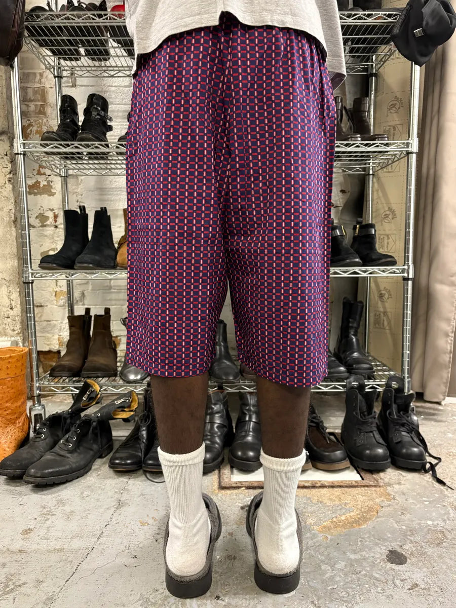 SS2007 Prada Red & Navy Checkered Shorts guizsFU 3
