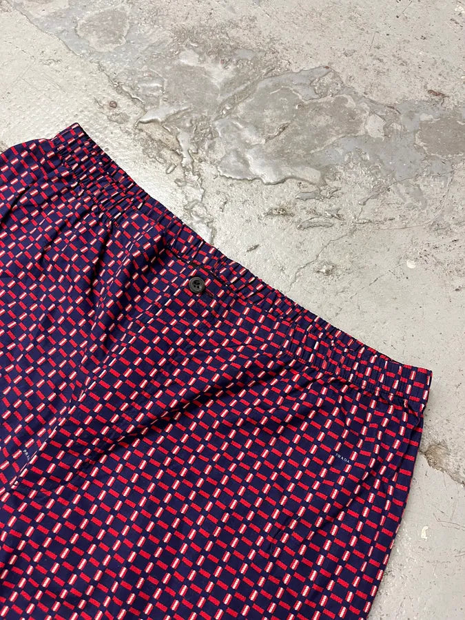SS2007 Prada Red & Navy Checkered Shorts guizsFU 4