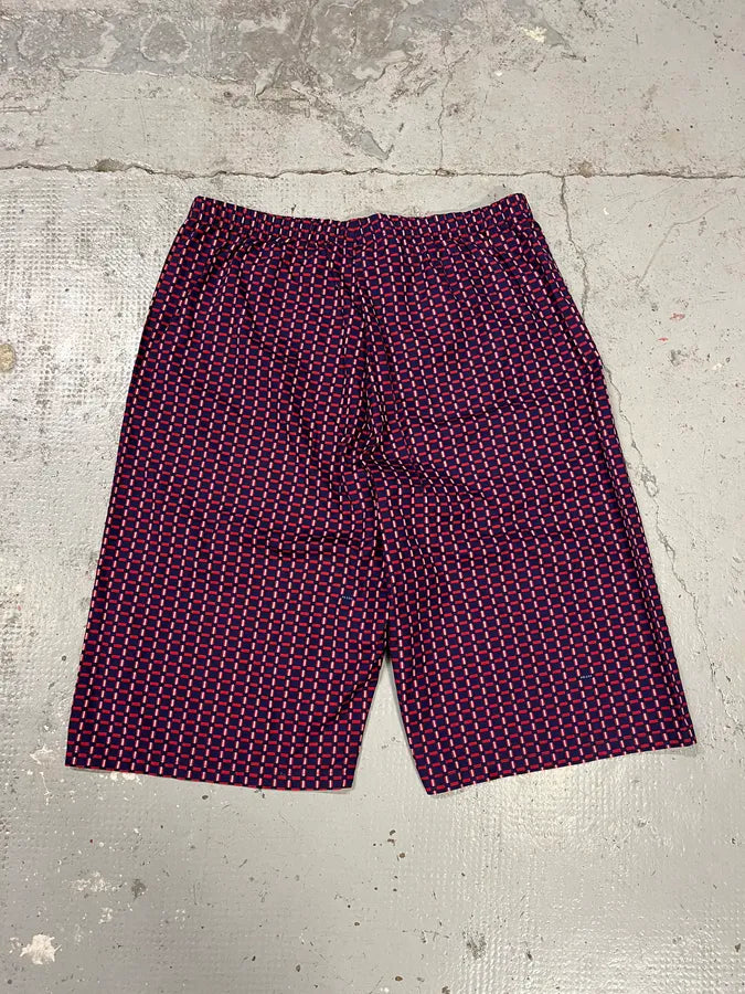 SS2007 Prada Red & Navy Checkered Shorts guizsFU 6