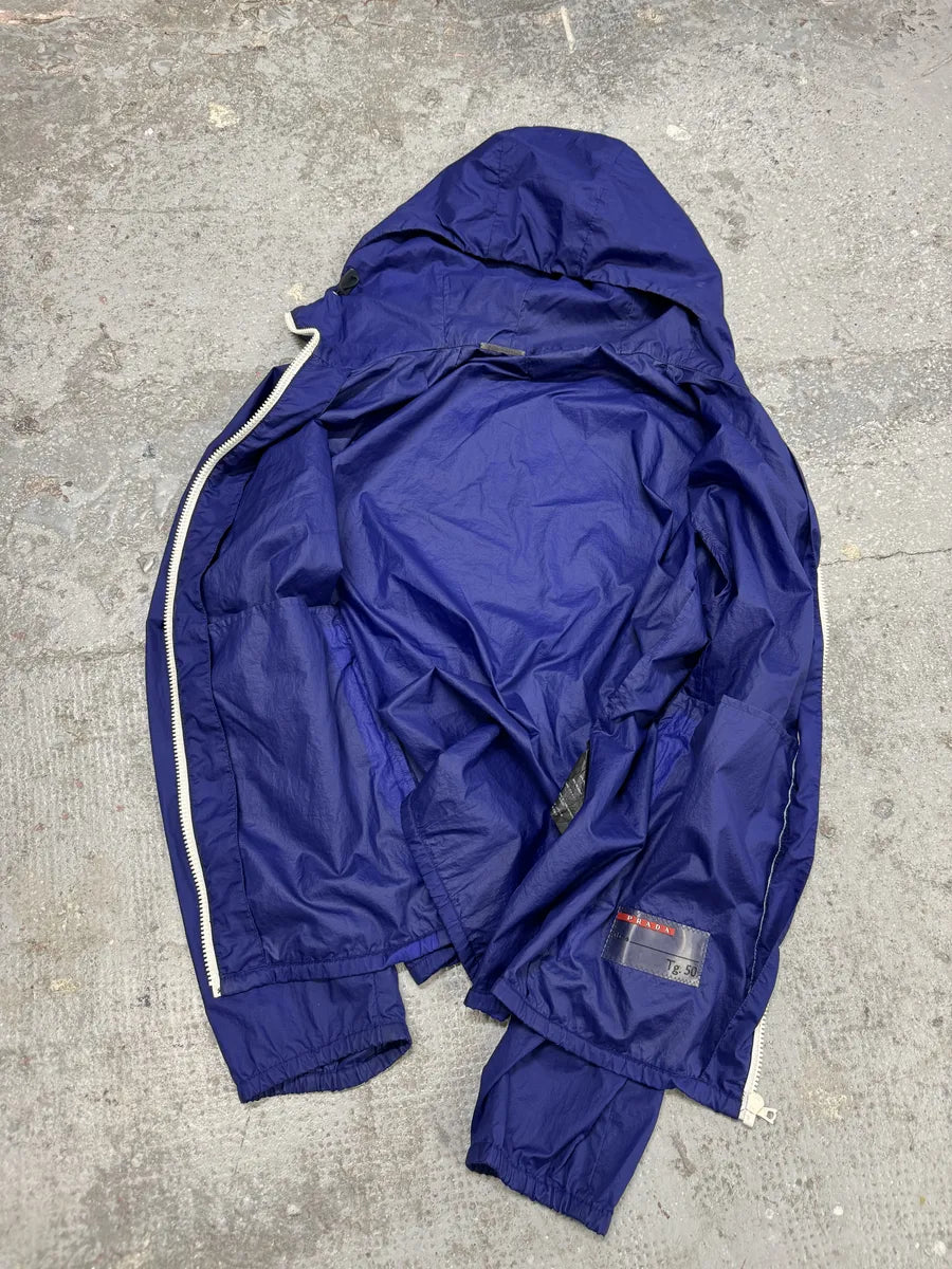 SS2007 Prada Royal Blue Light Tactical Hooded Nylon Jacket (M) 7