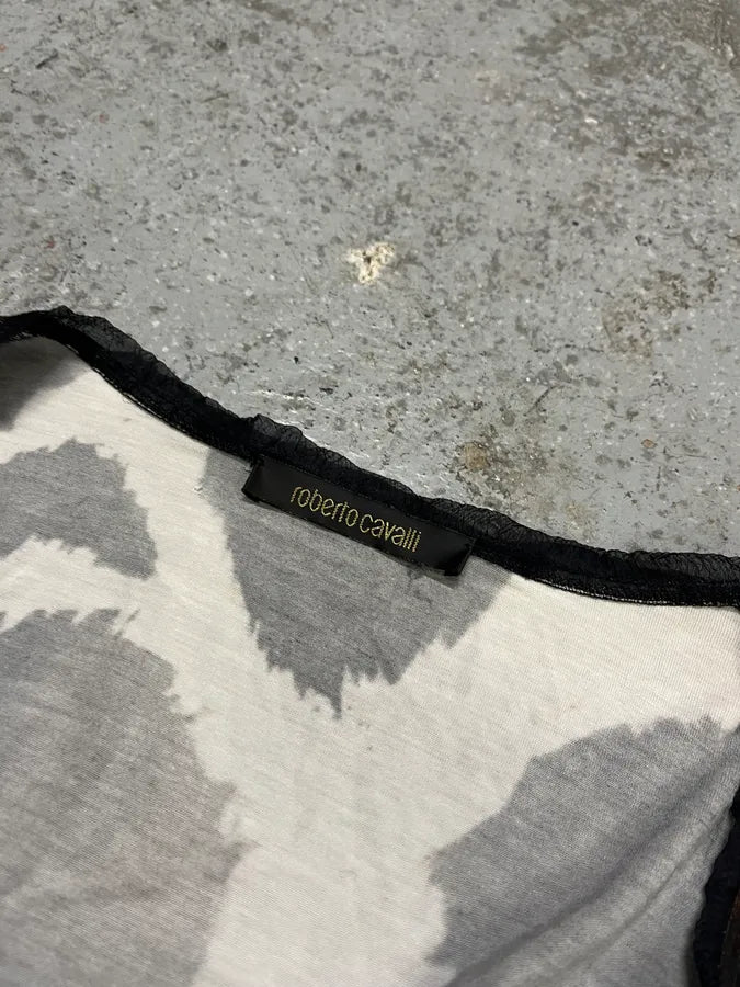 SS2007 Roberto Cavalli Cowhide Effect V Longsleeves Top NMwPJwY 4