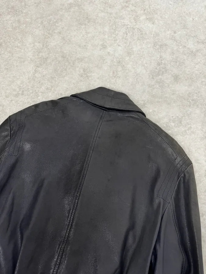 SS2007 Versace Black Leather Jacket dkgnVCO 5