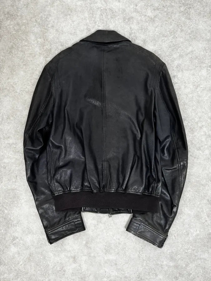 SS2007 Versace Black Leather Jacket dkgnVCO 3