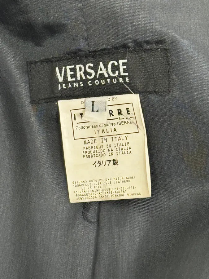 SS2007 Versace Black Leather Jacket dkgnVCO 10