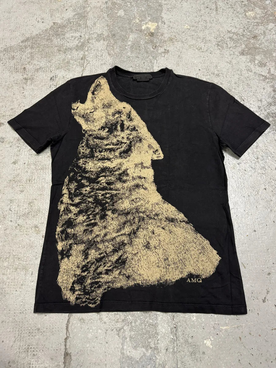 SS2008 Alexander Mcqueen Black Wolf T-Shirt zJfUPVp 0