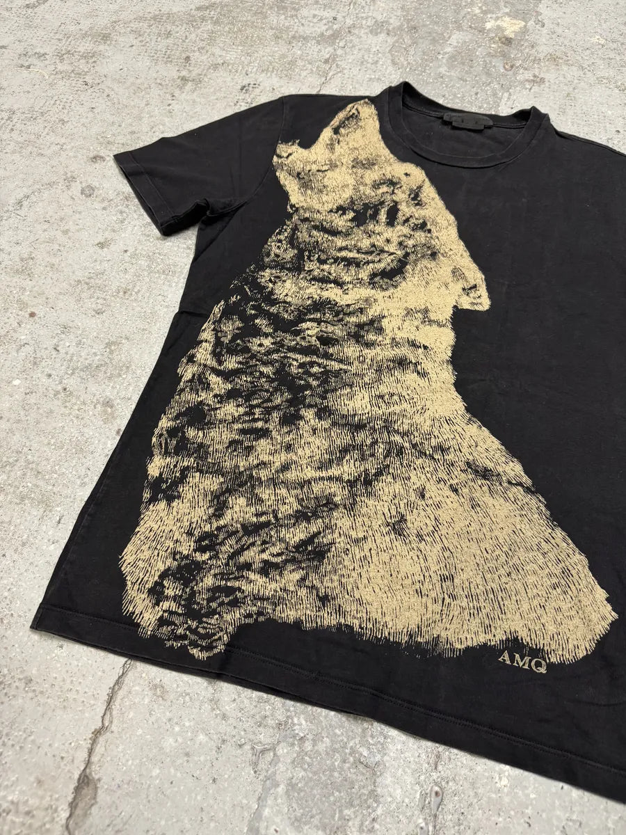 SS2008 Alexander Mcqueen Black Wolf T-Shirt zJfUPVp 4