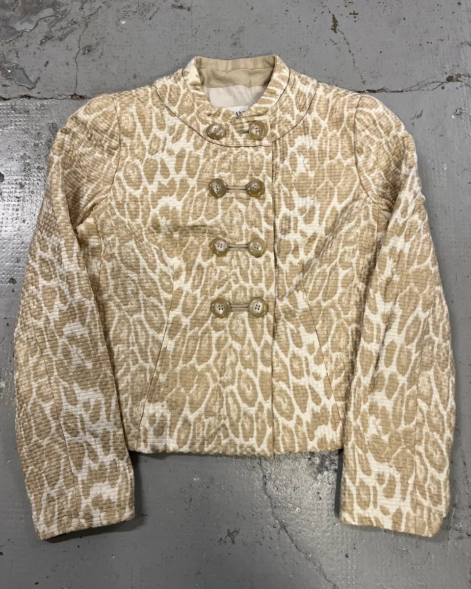 SS2008 Armani Beige Leopard Buttoned White Jacket fzWNfyv 0