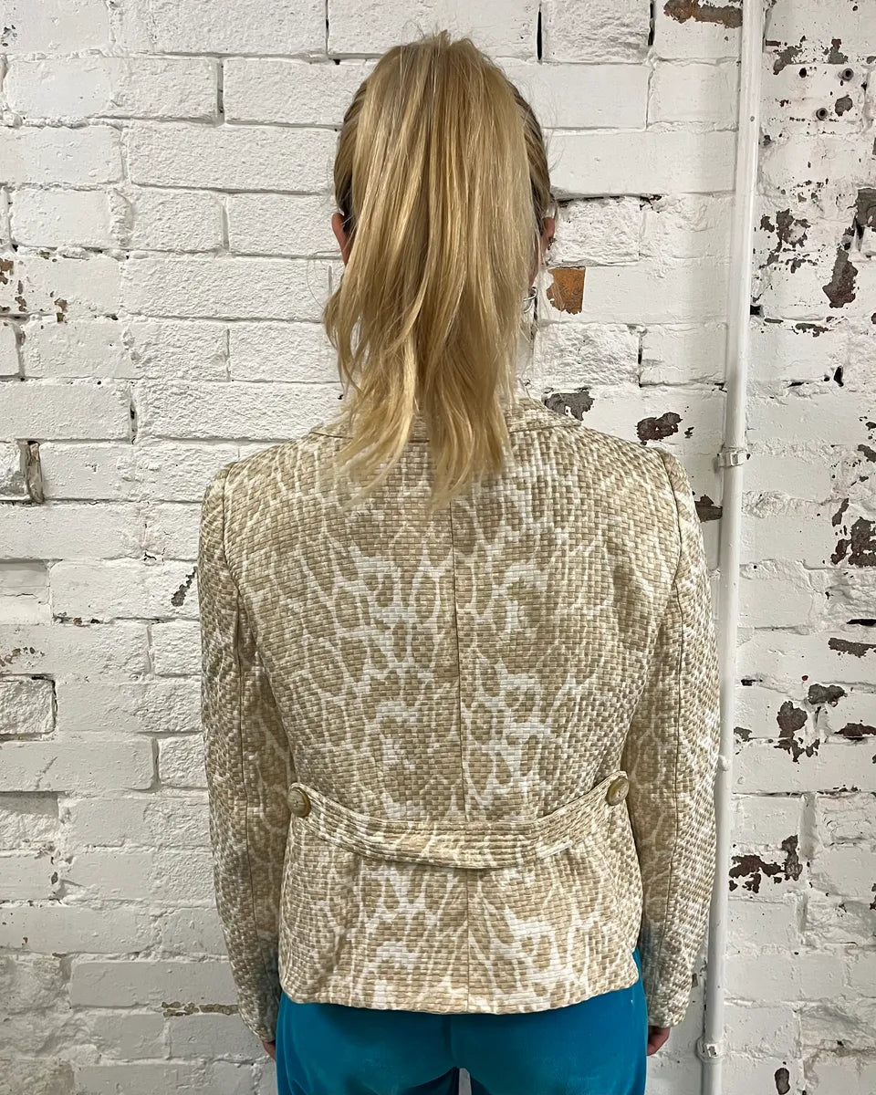 SS2008 Armani Beige Leopard Buttoned White Jacket fzWNfyv 2