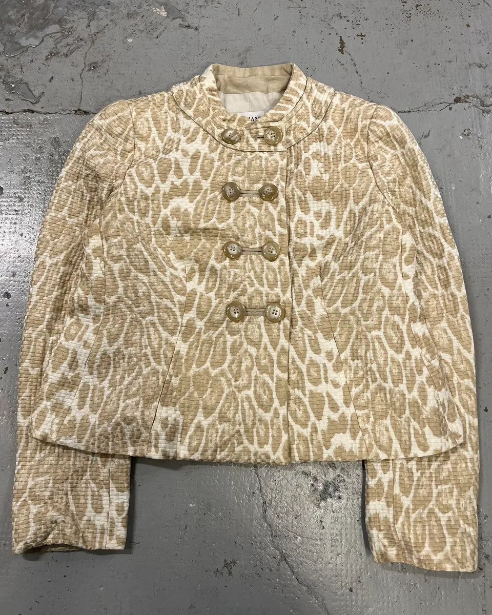 SS2008 Armani Beige Leopard Buttoned White Jacket fzWNfyv 3