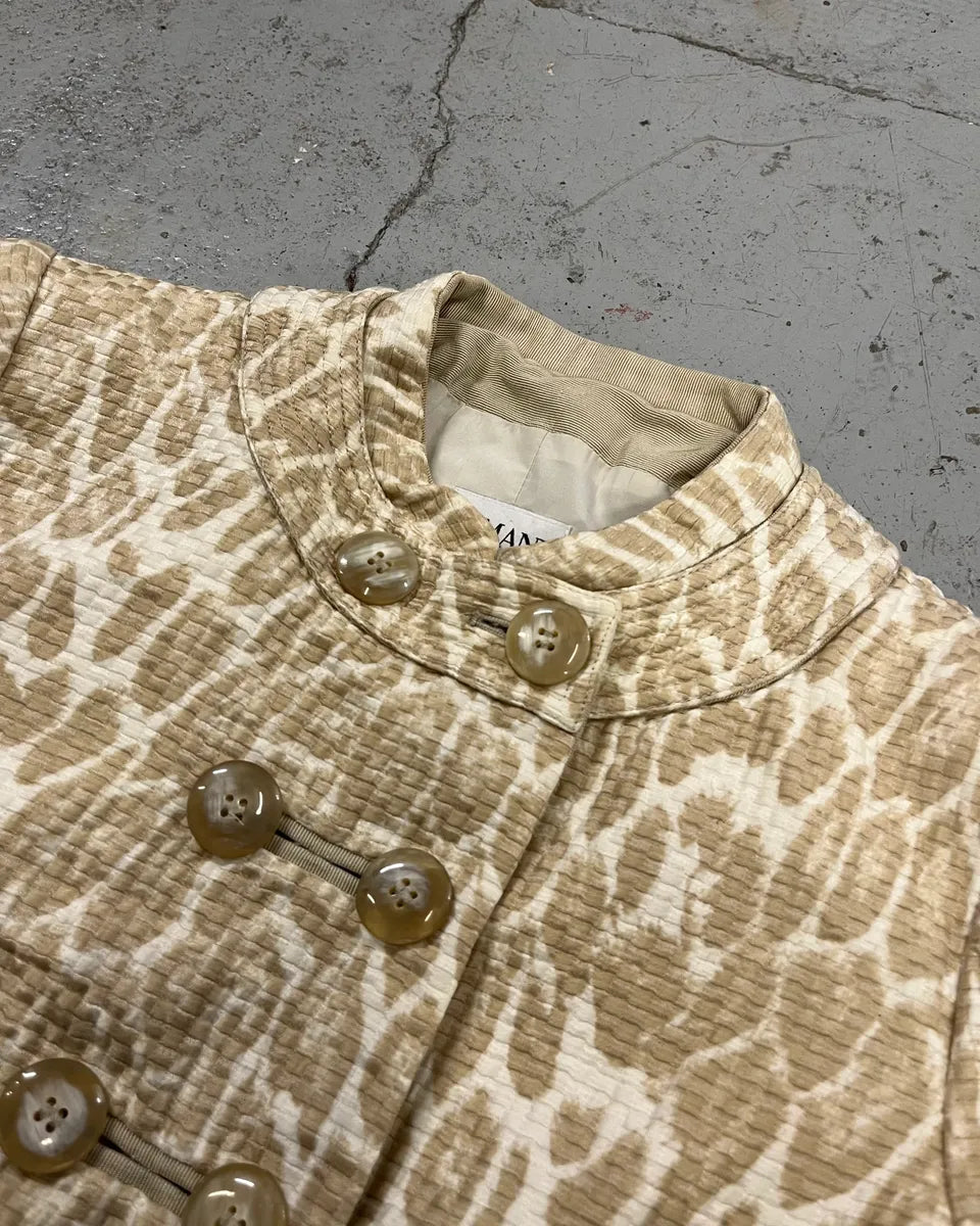 SS2008 Armani Beige Leopard Buttoned White Jacket fzWNfyv 4