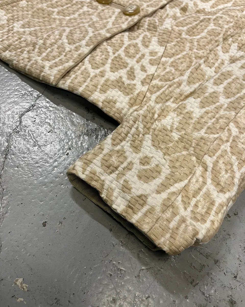 SS2008 Armani Beige Leopard Buttoned White Jacket fzWNfyv 5