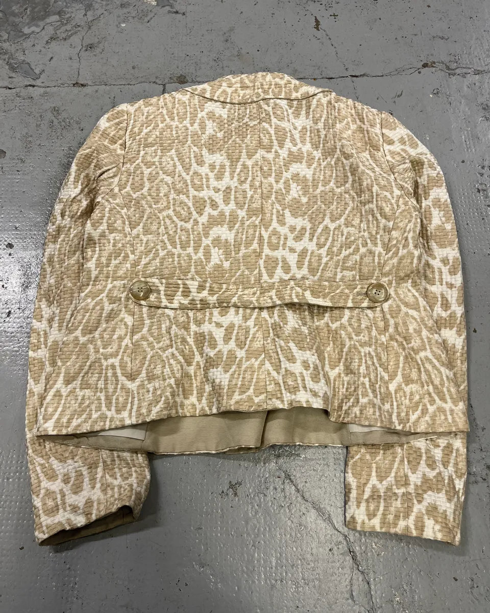SS2008 Armani Beige Leopard Buttoned White Jacket fzWNfyv 7