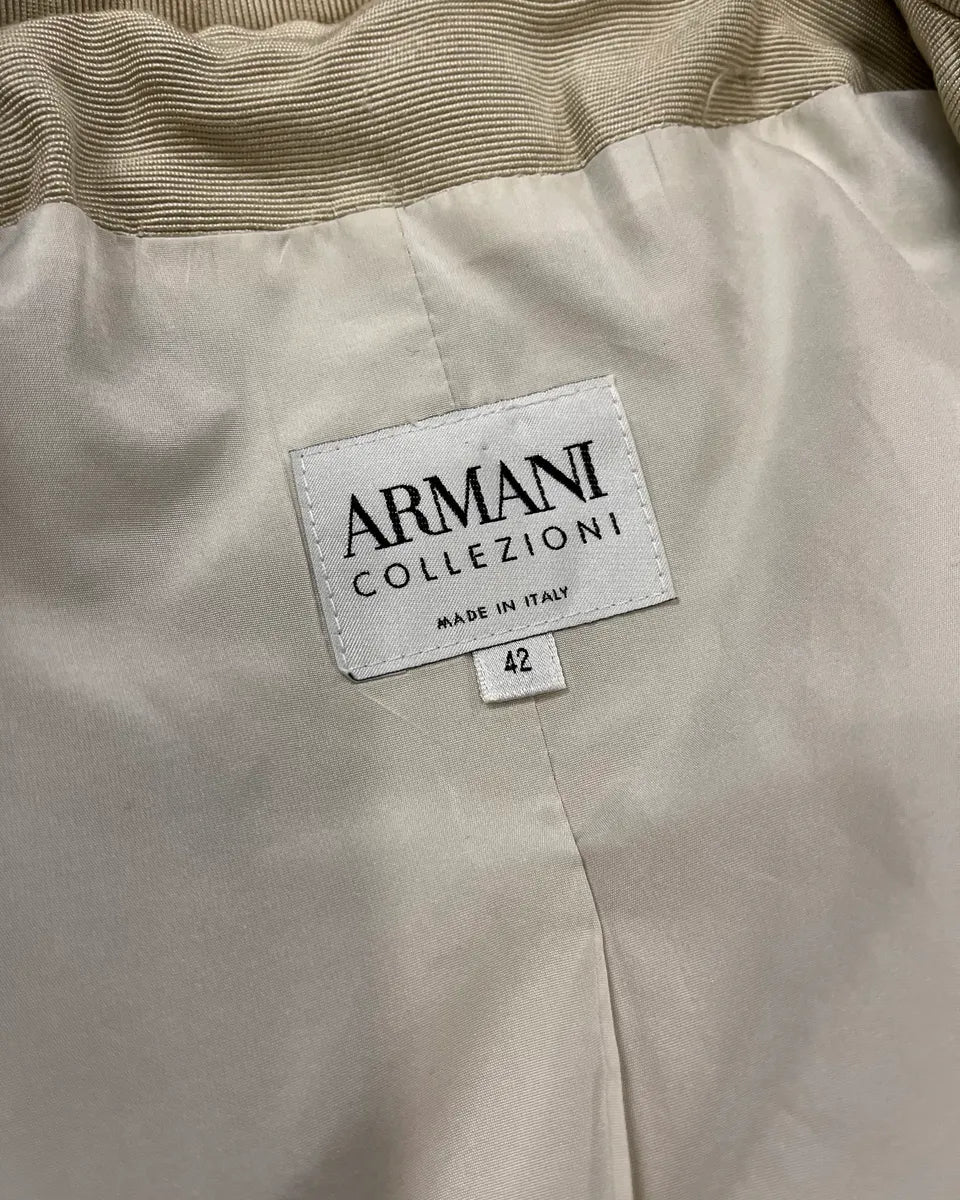 SS2008 Armani Beige Leopard Buttoned White Jacket fzWNfyv 8
