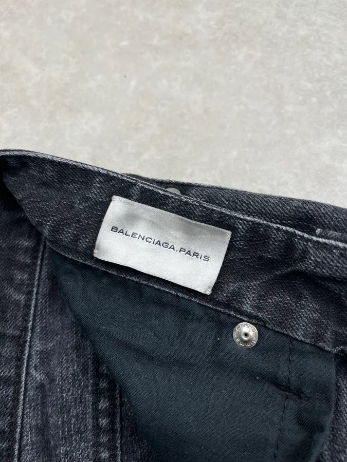 SS2008 Balenciaga Slim Black Faded Denim Jeans gWQXxMg 10