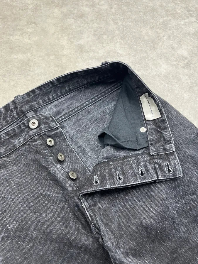 SS2008 Balenciaga Slim Black Faded Denim Jeans gWQXxMg 8