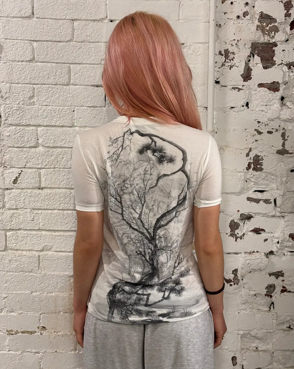 SS2008 Balenciaga White Tree Nature Tree Graphic T-Shirt YXaQDpC 2