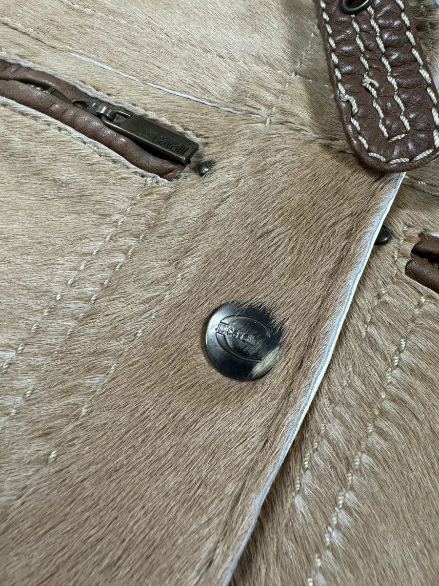 SS2008 Cavalli Beige Hybrid Pony Hair Leather Jacket (S) 5
