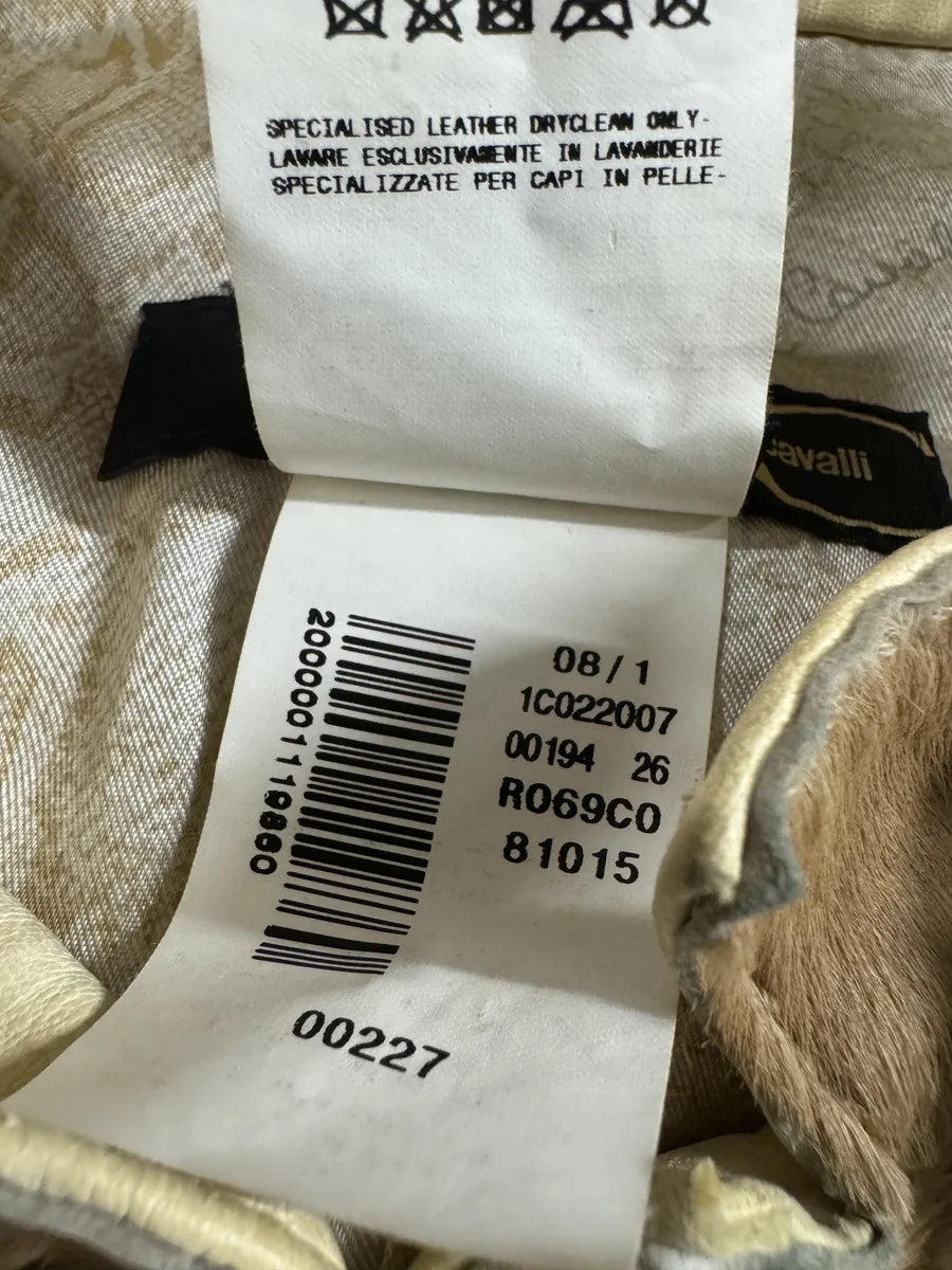 SS2008 Cavalli Beige Hybrid Pony Hair Leather Jacket (S) 7