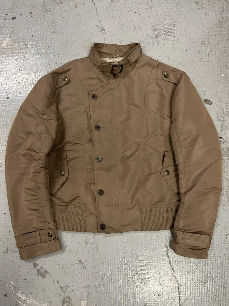 SS2008 Cavalli Biker Beige Buttoned Jacket wJodRSt 0