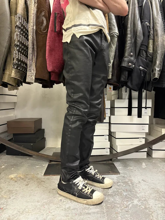 SS2008 Cavalli Obscure Black Waxed Effect Denim Jeans QueTJUF 2