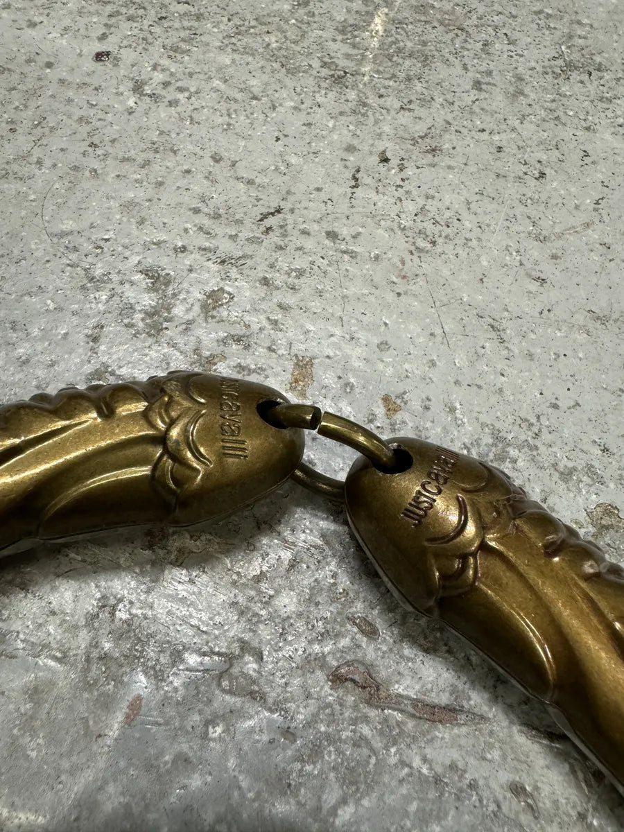 SS2008 Cavalli Ostrich Embossed Leather Green Horn Handle Bag oBLzCeV 9