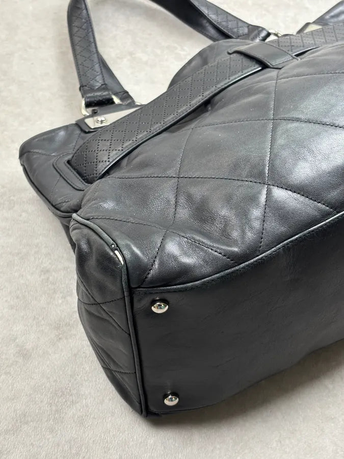 SS2008 Chanel Door Latch Black Quilted Leather Bag bFnoJMe 14