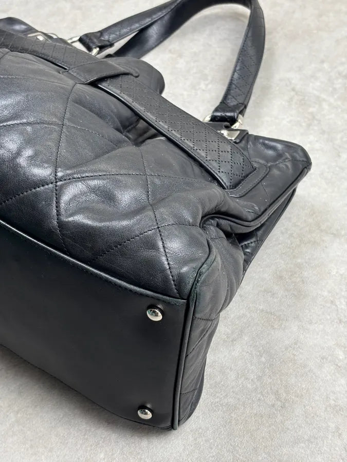 SS2008 Chanel Door Latch Black Quilted Leather Bag bFnoJMe 15