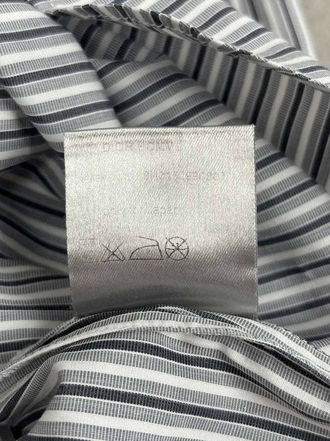 SS2008 Dior Premium White Blue & Grey Striped Classy Shirt ADhvQQr 11