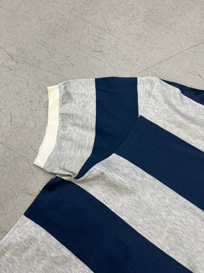 SS2008 Dior Striped Navy & Grey Polo by Kris Van Assche xepkrpG 4