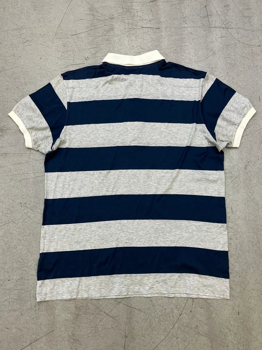 SS2008 Dior Striped Navy & Grey Polo by Kris Van Assche xepkrpG 5